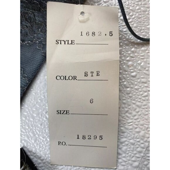 Carmen Marc Valvo Woman 6 Blue Sparkly Fairy Prom Embroidered Lace Beaded Skirt - Picture 6 of 16